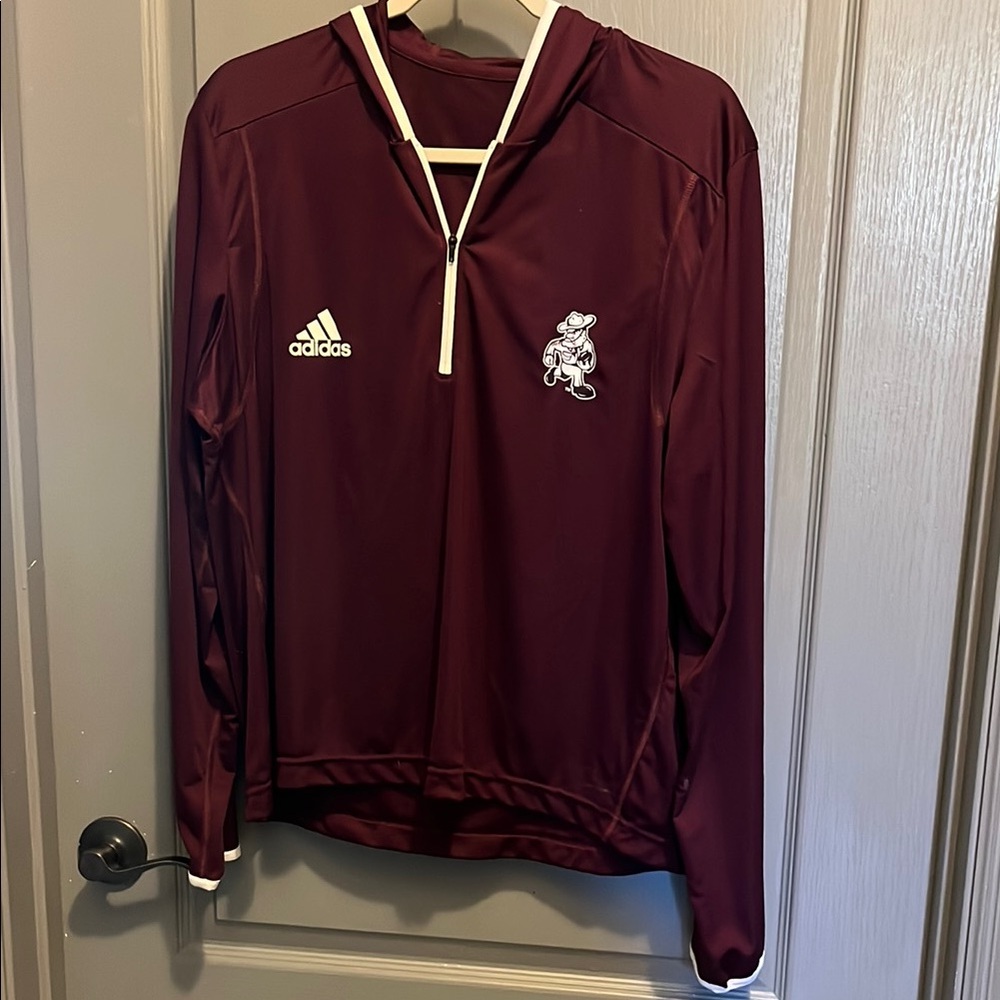 Adidas Texas A&M Maroon 1/4 Zip with hood
